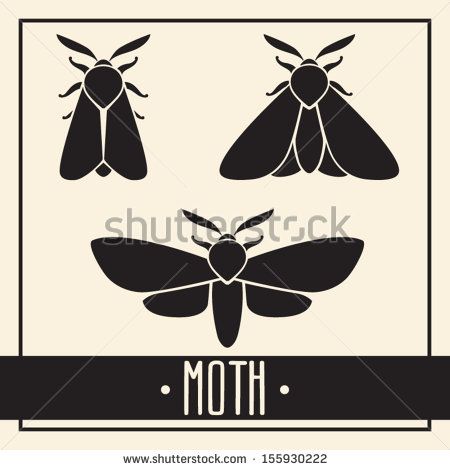 Simple isolated black moth or butterfly on light background. Insect silhouette vector  illustrations set. - stock vector Moth Silhouette, Moth Drawing, Kunstjournal Inspiration, Silhouette Outline, Light Tattoo, Outline Design, Moth Wings, Hand Drawn Vector Illustrations, Movie Posters Design