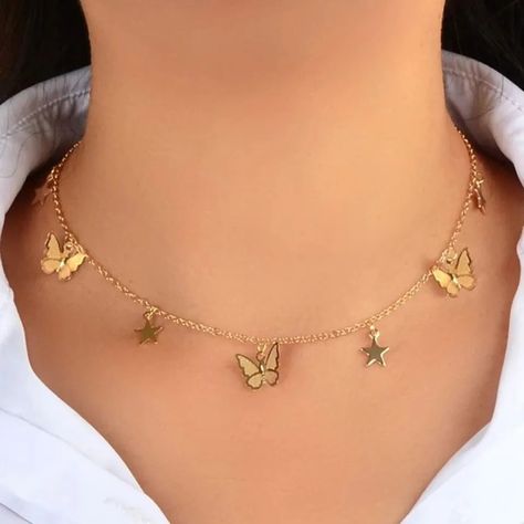 Check it out! 86%OFF Trend Versatile Personality Tassel Geometric Clavicle Chain Butterfly Simple Single Layer Necklace Party Jewelry Exquisite Gift Butterfly Simple, Chain Butterfly, Butterfly Necklace Gold, Chocker Necklace, Butterfly Pendant Necklace, Layer Necklace, Great Gifts For Mom, Trendy Necklaces, Jewelry Birthday