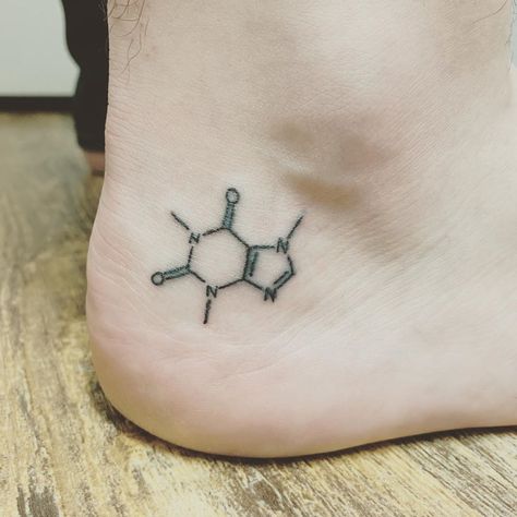 #coffee #coffeetime #coffee_inst #coffeelover Caffeine Tattoo, Molecule Tattoo, Nerdy Tattoos, Coffee Tattoos, Love Tattoo, Body Is A Temple, Tattoo Life, Drink Coffee, Minimal Tattoo