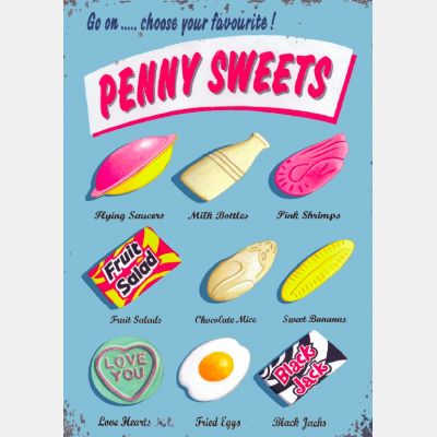 Penny Sweets Card at Tom Dickins Fine Art Penny Sweets, Toys Illustration, Old Sweets, 80s Food, British Sweets, Vintage Sweets, 1980s Childhood, 1970s Childhood, Retro Sweets