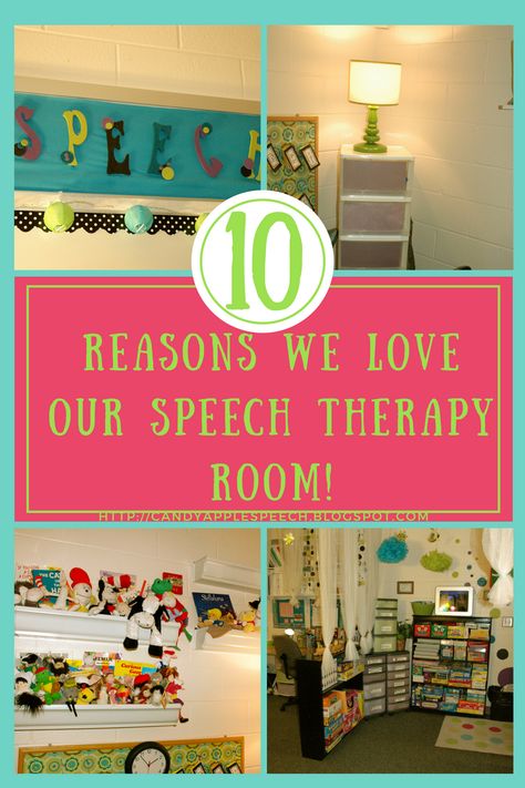 Therapy Room decor/ speech therapy room/ classroom decor/ therapy room ideas/ therapy room organization/ classroom ideas/ therapy room office space How To Decorate A Speech Therapy Room, Preschool Speech Therapy Room Decor, Decorate Speech Therapy Room, Small Speech Therapy Room, Slp Classroom Ideas, Speech Room Decorations, Speech Room Bulletin Boards, Speech Office Decor, Slp Room Ideas