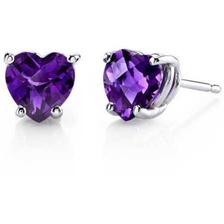 Beautiful Bangles, Ruby Earrings Studs, Gold Heart Earring, Amethyst Heart, Amethyst Studs, Sapphire Earrings Studs, White Gold Earrings Studs, White Gold Studs, Sapphire Studs