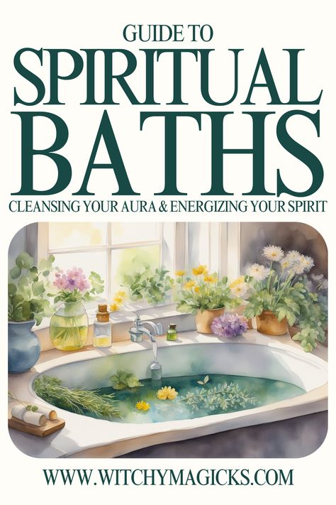 Comprehensive guide to spiritual baths for cleansing your aura and energizing your spirit. Magical Floor Wash Recipe, New Moon Meaning, Spiritual Cleansing Bath, Witchcraft Rituals, Bath Rituals, Spiritual Baths, Cleanse Your Aura, Release Negativity, Spiritual Bath