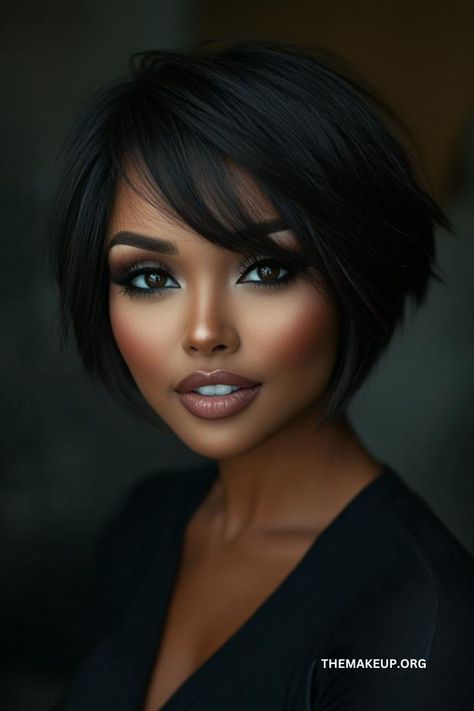 Chic Short Hairstyles You’ll Love! ✂️ Short Hairstyles Oval Face Shape, Pretty Hair Color For Short Hair, Short Haircuts For Square Face Shape, Bob Hairstyles For Oval Face Shape, Short Black Hair Curly, Short Hair Weave Styles, Long Weave Hairstyles For Black Women, Messy Bob Hairstyles Black Women, Straight Hair Styles Black Women