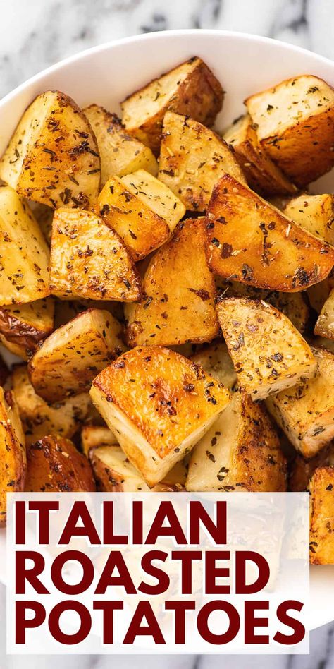 Roasted Potatoes Italian Seasoning, Baked Potato Seasoning Recipe, Low Sodium Roasted Potatoes, Easy Red Potato Recipes Quick, Potatoes Russet Side Dishes, Italian Roast Potatoes, Oven Seasoned Potatoes, Italian Baked Potatoes, Italian Red Potatoes