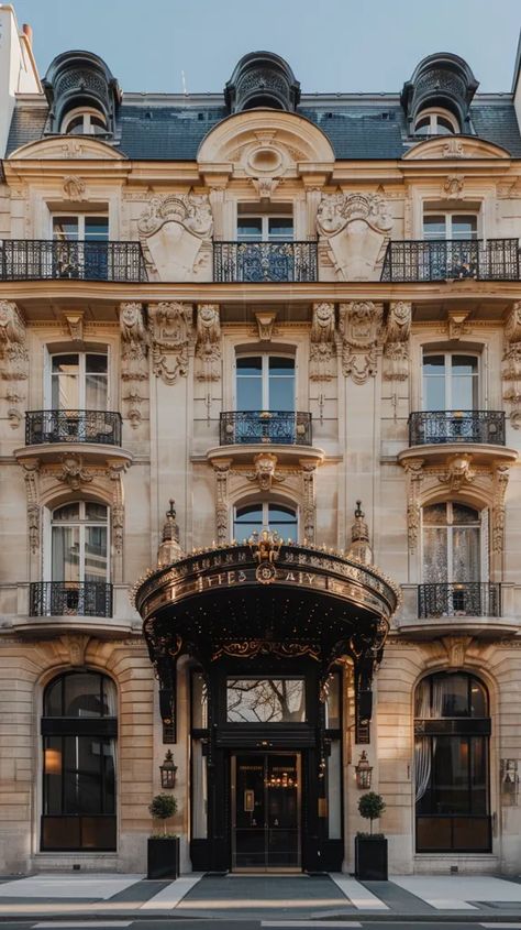 Midjourney AI Image: Front of luxurious hotel in Paris, Haussmannian architecture, Professional photography --ar 9:16 --s... → more in ai-img-gen.com French Baroque Architecture, Parisian Architecture, French Baroque, Hotel In Paris, Symmetrical Design, Luxurious Hotel, Neo Classic, Baroque Architecture, French Chateau