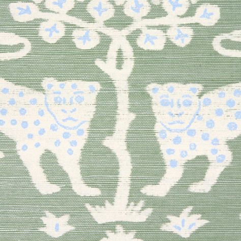 Woodland Leopard Sisal - Seaglass Wallpapers | Schumacher Schumacher Fern Wallpaper, Powder Bath Wallpaper, French Country Wallpaper, Wallpaper Powder Room, Sisal Wallpaper, House Of Hackney Wallpaper, Thibaut Wallpaper, Schumacher Wallpaper, Coastal Wallpaper