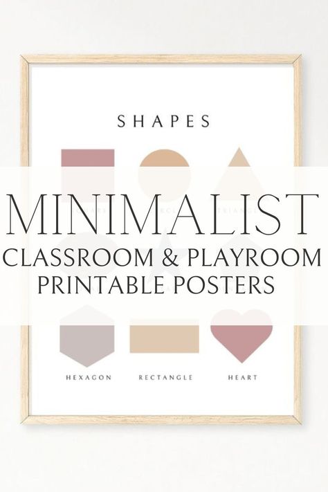 Minimalist classroom and playroom printable poster designs. Learn your shapes poster. Playroom Educational Decor, Printable Shapes For Wall, Diy Alphabet Poster, Montessori Days Of The Week, Montessori Poster Free Printable, Printable Playroom Art Free, Homeschool Room Wall Ideas, Free Printable Homeschool Posters, Free Printable Educational Wall Art