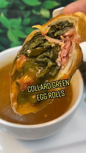 Collard Green Egg Rolls, Egg Roll Dipping Sauce, Egg Roll Wraps, Blackeyed Peas, Healthy Ramen, Collard Greens Recipe, Collard Green, Friendsgiving Food, Egg Roll Recipes