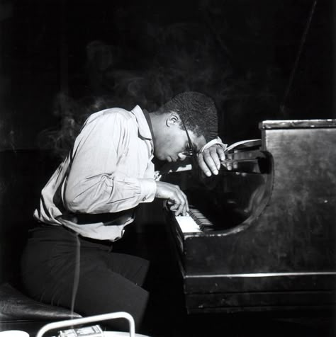 Herbie Hancock | From a unique collection of black and white photography at https://www.1stdibs.com/art/photography/black-white-photography/ Roy Decarava, Kenny Dorham, Francis Wolff, Wayne Shorter, Art Blakey, Sonny Rollins, Herbie Hancock, Thelonious Monk, Free Jazz