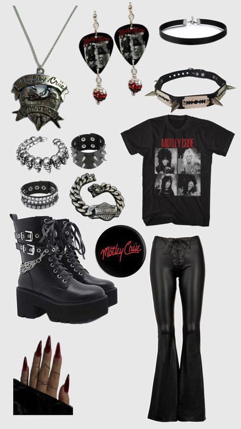 Motley Crue Outfit, Witchy Outfits, Rockstar Aesthetic, Glam Metal, Motley Crue, Mötley Crüe, Easy Trendy Outfits, Cool Fits, Style Change