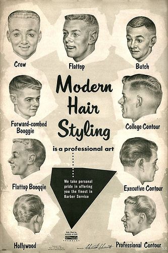 ... ugly hair on ugly heads! | by x-ray delta one Barber Haircut Styles, 1950s Mens Hairstyles, Mid Hairstyles, Hair Men Style, 1950s Hairstyles, Vintage Barber, 1950s Mens, Barber Haircut, Mens Cuts