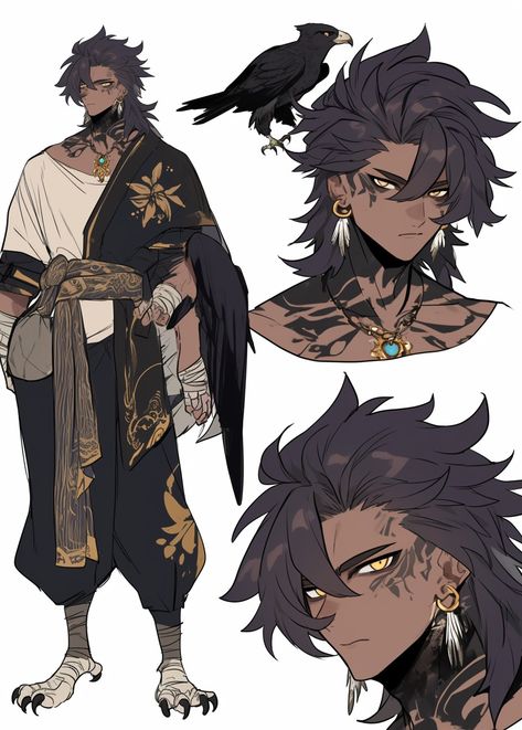 Oc With Tattoos Drawing, Hands Reference Male, Dual Swords Pose Reference Drawing, Male Hair Designs, Dnd Reference Sheet, Male Adventurer Character Design, Character Design God, Interesting Character Poses, Intimidating Character Design