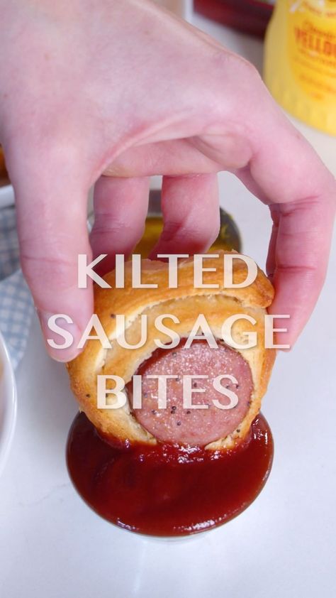 Like pigs in a blanket- but even more bite-sized! Recipe on our website https://12tomatoes.com/kilted-sausage-bites/ or link in… | Instagram Kilted Sausage Bites 12 Tomatoes, Kilted Sausage Bites, Grands Recipes, Sausage Bites, 12 Tomatoes Recipes, Sausage Links, 12 Tomatoes, Crockpot Dishes, Pigs In A Blanket