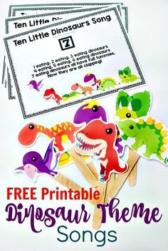 Gross Motor 10 Little Dinosaurs Song with FREE Printable -Get the kiddies moving with this fun circle time song for preschoolers. Perfect for any dinosaur theme. Also a fun counting song. Includes a free printable. Music Theme Preschool, Dinosaur Songs, Dinosaur Lesson, Dinosaur Classroom, Dinosaur Theme Preschool, Dinosaur Activities Preschool, Dinosaurs Preschool, Circle Time Activities, Preschool Circle Time