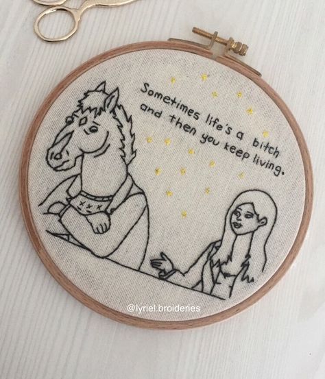 #bojack #bojackhorseman #sarahlynn #embroidery #embroideryart #embroiderydesign Bojack Horseman Embroidery, Cross Stitch Horse, Sarah Lynn, Bojack Horseman, Embroidery Works, Embroidery Art, Embroidery Designs, Coin Purse, Cross Stitch