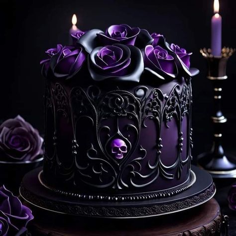 Dark Cake Ideas, Vampire Birthday Cake, Crow Cake, Goth Birthday Cake, Black And Pink Cake, Gothic Birthday Party, Gothic Cakes, Gothic Birthday Cakes, Goth Cakes