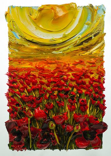 JUST discovered this guy and I am Mesmerised!! "Poppies" acrylic painting by Justin Gaffrey Impasto Paintings, Art Amour, Blue Lips, American Painting, Impasto Painting, Red And Yellow, Texture Painting, Painting Techniques, Painting Inspiration