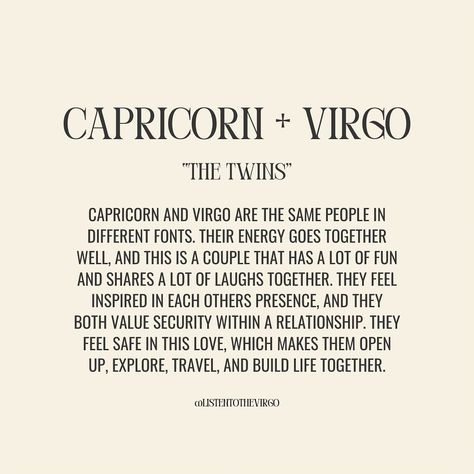 Capricorn Love Compatibility + What Works 💚 #Listentothevirgo Gemini Man Capricorn Woman, Capricorn And Scorpio Relationship, Virgo X Capricorn, Capricorn In Love, Virgo And Capricorn Compatibility, Capricorn Love Compatibility, Virgo And Capricorn, Aries Relationship, Capricorn Compatibility