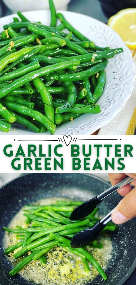 Garlic Butter Green Beans, Butter Green Beans, String Bean Recipes, Fresh Green Bean Recipes, Garlic Green Bean Recipes, Seasoned Green Beans, Green Beans Side, Cooking Fresh Green Beans, Dinners Healthy