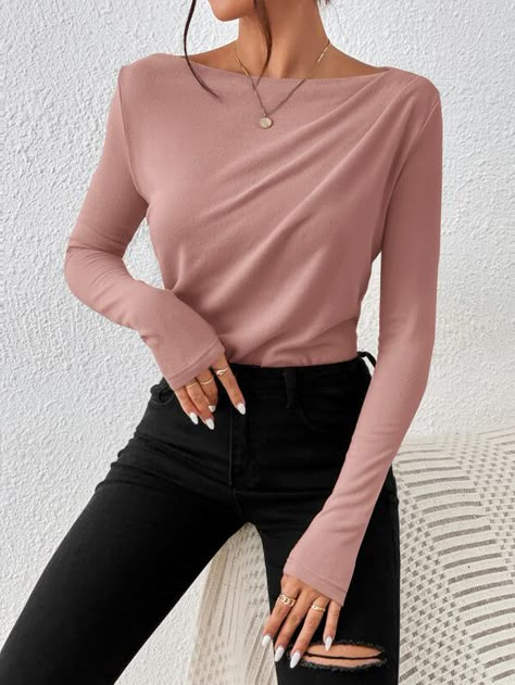 Elegant Dresses Evening, Boat Neck Shirt, Crop Top Jacket, Boat Neck Blouse, Fall Winter Dresses, Boat Neck Tops, Winter And Christmas, Lace Evening Dresses, Long Sleeve Short Dress