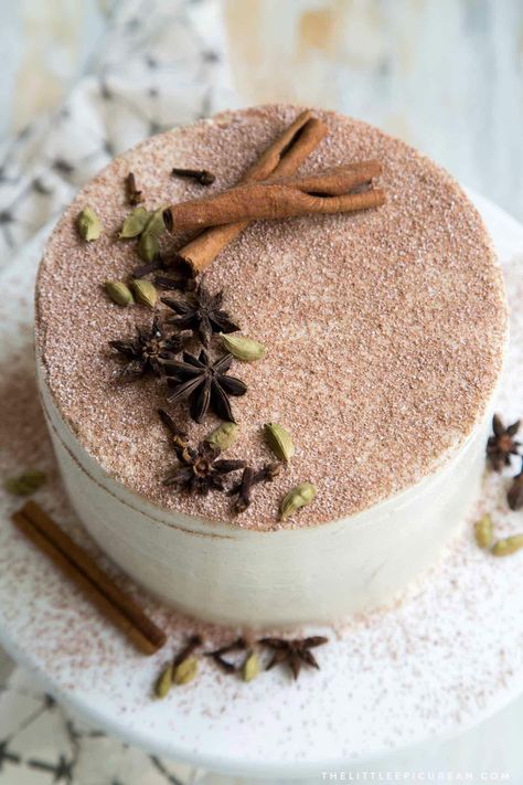 Chai Cake, Vanilla Bean Frosting, Multi Layer Cake, Creaming Method, Swiss Buttercream, Store Bought Cake, Healthy Cake Recipes, Healthy Cake, Chocolate Cinnamon