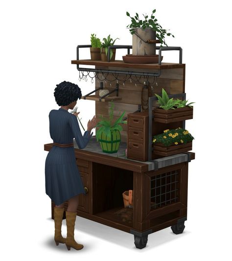 EL Gardening Table as Flower Arrangement Table + Water Collector by Around the Sims 4 [#ts4_bb_skill] [#ts4_bb_eco] [#ts4_eco_lifestyle] [#ts4_bacc_dragon] [#ts4_bacc_human] Gardening Table, The Sims 4 Pack, Around The Sims 4, Sims 4 Mm Cc, Sims 4 Cc Folder, Sims Games, Sims 4 Mm, Sims House Design, Sims Four