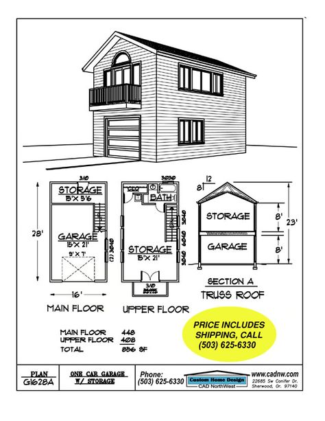 Garage With Loft Plans Layout, Loft House Plans, 2 Story Garage, Above Garage Apartment, Two Story Garage, Garage Apartment Floor Plans, Plan Garage, Garage Plans With Loft, Garage Loft