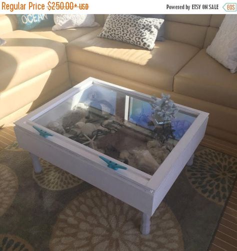 SALE Sea shell display table shadow box coffee table | Etsy Sea Shell Display, Shadow Box Table, Window Coffee Table, Shadow Box Coffee Table, Distressed Coffee Table, Collectibles Display, Box Coffee Table, Seashell Display, Coffee Table Height