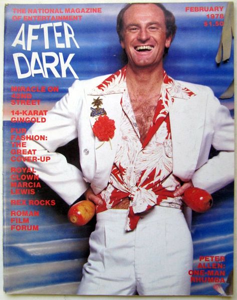 Peter Allen, Fire Island Pines, 1970s Fashion Women, Retro Magazine, Disco 70s, Dance Magazine, Lgbt History, Childhood Memories 70s, Australian Actors