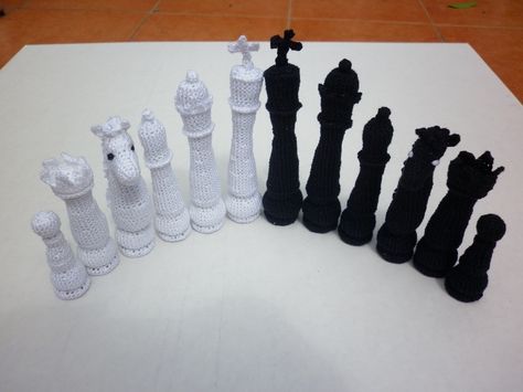 Crochet Chess Pieces @Kylee Acevedo Can you teach me to make these? Crochet Chess Pieces, Crochet Chess Pieces Free Pattern, Crochet Chess Set Pattern Free, Crochet Games, Amigurumi Projects, Crochet Game, Knit Toys, Yarn Craft, Set Patterns