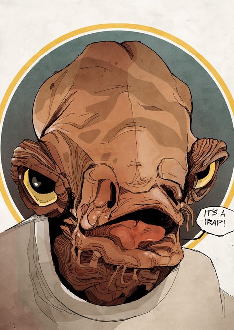 ADMIRAL ACKBAR Admiral Ackbar, Star Wars Characters Pictures, Star Wars Tattoo, Original Trilogy, Galactic Empire, Star Wars Characters, Star Wars Art, Visual Design, Art Inspo