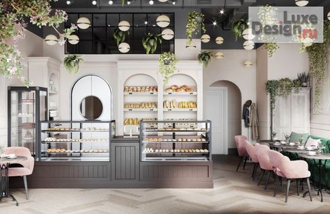 Bakery Studio Interior Design, Print Shop Ideas, Cake Shop Interior, Patisserie Design, Interior Deisgn, Bakery Shop Design, Bakery Interior, Bakery Design Interior, Cafe Shop Design