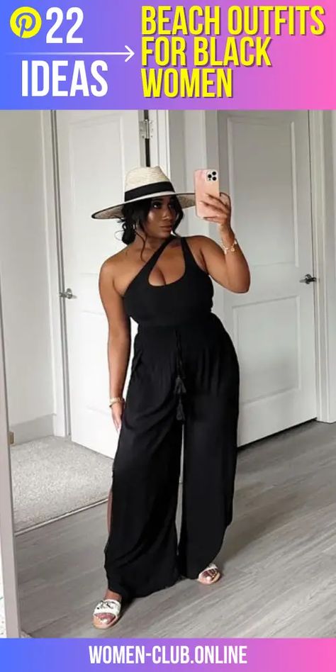 Turning Heads in the Tropics: Stylish and Comfortable Vacation Outfits for Black Women: Beach Travel Family Vacation Outfits Black Women, Comfortable Vacation Outfits, Black Women Beach, Outfits For Black Women, Vacation Attire, Outfit Ideas For Black Women, Tropical Vacation Outfits, Outfits Black Women, Vacation Outfit Ideas