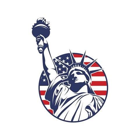 Liberty Logo, Usa Stickers, Statue Liberty, American Logo, 4k Wallpaper For Mobile, Usa Design, Summer Clipart, Flag Vector, America Art