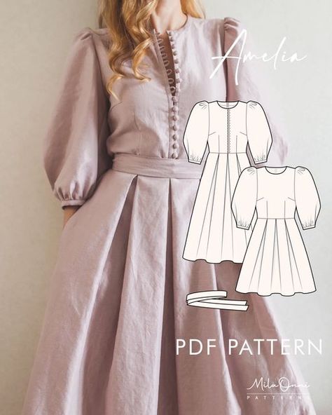 Tea Dress Pattern, Dress Sewing Patterns Free, Dress With Buttons, Dress Patterns Free, Embroidered Belt, Retro Pin Up, Amelia Dress, Belt Dress, I Really Appreciate