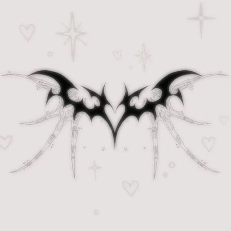 Vampire Heart Tattoo, Cool Emo Tattoos, Vampire Inspired Tattoos, Goth Heart Tattoo, Goth Tattoo Designs Drawings, Neotribal Design, Pink Tattoo Ideas, Tattoo Ideas Goth, Tattoos Practice