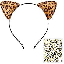 Cheetah Ears, Cheetah Print Tattoos, Leopard Ears, Leopard Costume, Leopard Headband, Leopard Print Headband, Headband Wrap, Fit Kids, Pink Cowgirl