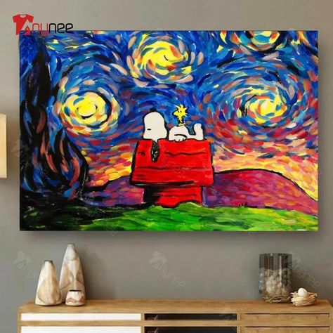 Cute Snoopy Starry Night Halloween Poster Check more at https://anynee.com/product/cute-snoopy-starry-night-halloween-poster/ Starry Night Halloween, Snoopy Painting, Cute Snoopy, Starry Night Art, Cute Canvas Paintings, Cute Canvas, Halloween Poster, Pinturas Disney, Button Art