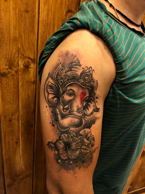 Ganpati Bappa Tattoo Design, Ganesh Ji Tattoo, Bappa Tattoo, Ganesh Tattoo Design, Devotional Tattoo, Shiva Meditation, Hindu Tattoos, Mom Dad Tattoo Designs, Ganesh Tattoo