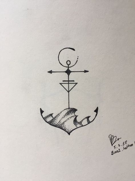 Tatoo Anker Tattoo, Flower Tattoo Drawings, Kunst Tattoos, Anchor Tattoos, Small Flower Tattoos, Nautical Tattoo, Tiny Tattoo, Arrow Tattoos, Waves Tattoo