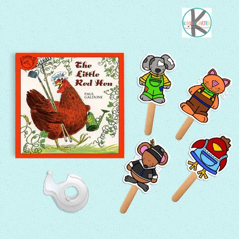 Kids will love retelling the classic folktale The Little Red Hen with these super easy to set up with our FREE printable puppets. Puppet Sticks Free Printables, Little Red Hen Activities, Printable Puppets, Hen Activities, Stem Preschool, Retelling Activities, Fairy Tales Preschool, Free Alphabet Printables, Farm Harvest