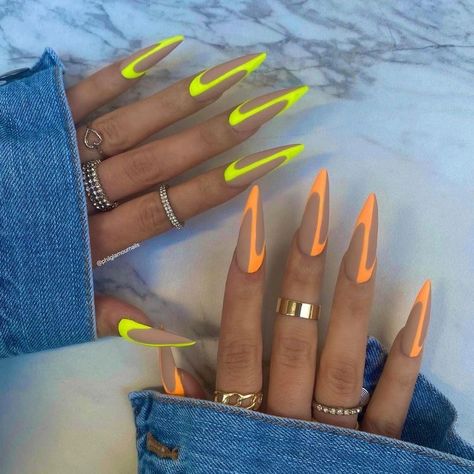 Stiletto Nails Designs, Neon Nails, Fabulous Nails, Fire Nails, Pretty Acrylic Nails, Fancy Nails, Chic Nails, Dope Nails, Best Acrylic Nails