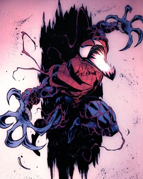 Six Arm Spiderman, Carnage Symbiote Fanart, Venom Variants, Venom Dunking On Spiderman, Carnage Pfp, Carnage Comic Art, Symbiote Concept Art, Carnage Tattoo, Carnage Art