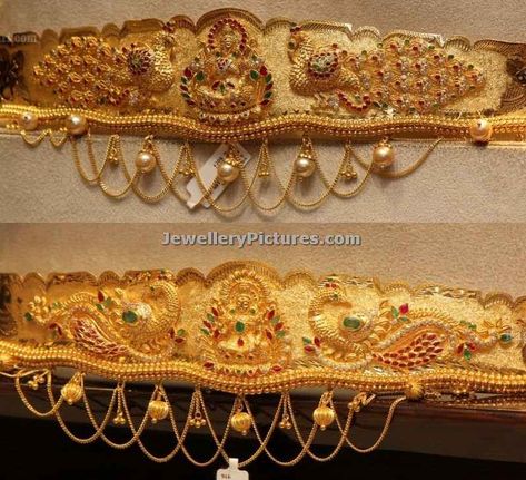 Vaddam Designs Gold, Vaddanam Designs Gold Indian Bridal, Gold Vaddanam Designs Latest, Gold Vaddanam With Grams, Latest Vaddanam Designs, Gold Hip Belt, Vaddanam Designs Gold Indian, Chain Vaddanam, Diamond Vaddanam