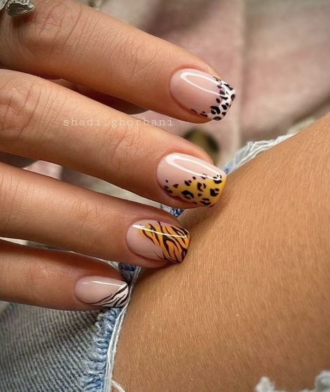 Wild One Nail Design, Safari Theme Nail Ideas, Safari Inspired Nails, Zoo Nail Art, Wild One Nails, Safari Nail Ideas, Safari Manicure, Safari Themed Nails, Animal Kingdom Nails