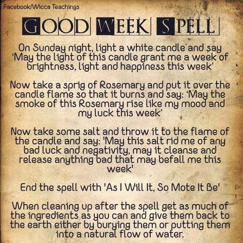 Good week spell Luck Spells, Magick Spells, Candle Magick, Wicca Witchcraft, Witch Spell, Wiccan Spells, Good Week, Spells Witchcraft, Candle Flames