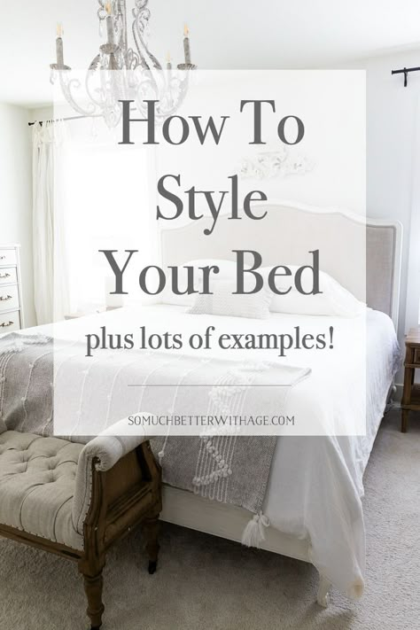 How To Decorate Master Bed, Made Beds Beautifully, King Bed White Bedding, How To Style A Queen Size Bed, How To Arrange Bed Pillows, Dressing A King Size Bed, Arranging Pillows On Bed, Throw On Bed How To Place, How Many Pillows On A King Bed