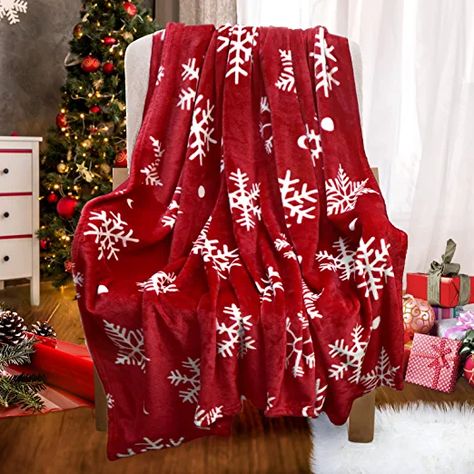 Amazon.com: Christmas Blanket (50x60 Inches, Christmas Snowflake Blanket) Fleece Soft Red Blanket Christmas Home Décor Plush Christmas Throw Blanket Bed Throws for Winter Bedding Couch : Home & Kitchen Christmas Blanket Gift, Snowflake Blanket, Holiday Bed, Living Room Blanket, Red Throw Blanket, Red Blanket, Christmas Throw Blanket, Winter Bedding, Christmas Throws