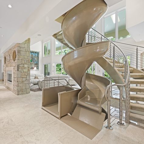 This $3.8 million Ellicott City home for sale comes with an indoor slide — Axios DC Slide Inside House, Staircase With Slide, Slide In House, Houses With Slides, Kids Vision Board, Indoor Slide, Stair Slide, Indoor Slides, Ellicott City